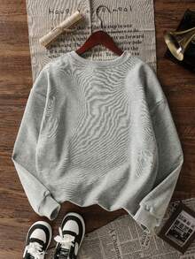 男童仙人掌印花圆领保暖套头卫衣，适合上学和秋冬季穿着