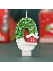 1 pieza Vela de cumpleaños con número azul de 0 a 9 con diseño de copo de nieve, ideal para fiestas de cumpleaños, decoraciones navideñas y regalos de Navidad