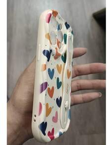 1pc Fashion Love Print Thick Anti-Drop Phone Case With Stand, Compatible With Apple & Series Waterproof Shockproof Scratch Resistant