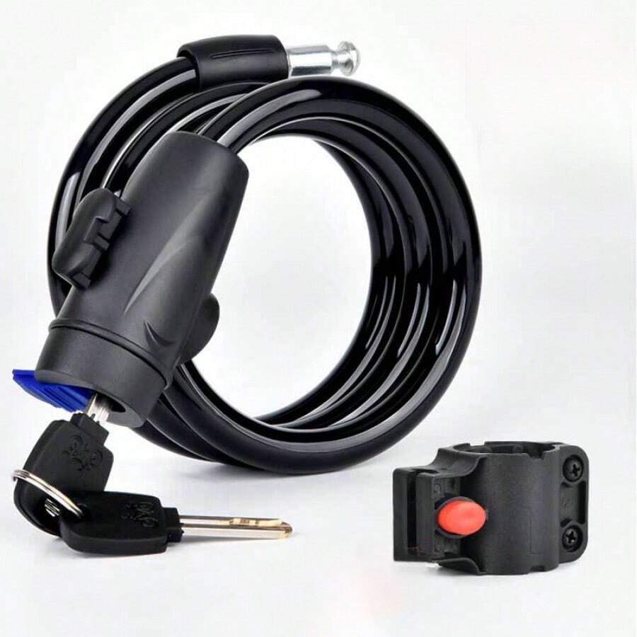 1 件多功能山地自行车防盗钢丝锁，可用作自行车安全锁、固定钥匙锁、户外骑行保护工具，适用于街道、公园、住宅区，非常适合骑自行车的人、山地自行车骑手、日常通勤者，也称为自行车钢丝锁、防盗自行车锁、固定钥匙自行车锁山地自行车防盗钢丝锁、固定钥匙锁 - 自行車鎖120cm - 查看 1