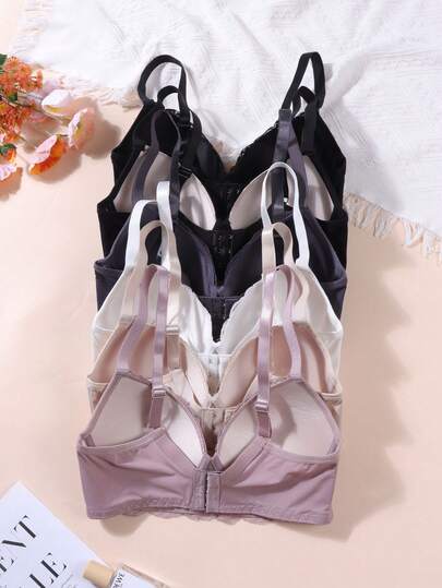 Romantic Kanten Gather Uplift Bra, Everyday Wear, Small Bust Lingerie view 3