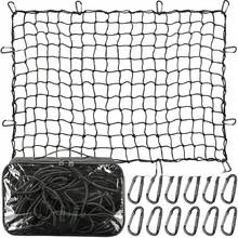 180*120cm Juego de red de látex para equipaje de coche, Bolsas Porta Equipajes, Malla Red Portaequipajes Elástica Universal Techo - Negro - Ver 9