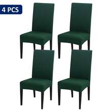1pc/4pcs/6pcs/8pcs/10pcs Milk Silk Plain Chair Cover, Polyester Elastic Dining Chair Slipcover