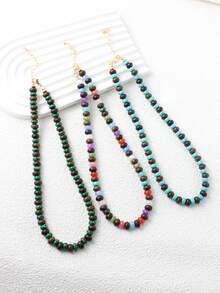 Set Of Necklace, Beaded Jewelry And Watch/Women's Fashion Jewelry/Women's Necklace/Women's Beaded Necklace Handmade Sandalwood Bead Necklace Earrings Friendship Energy Jewelry For Daily Wear Jewelry Gift