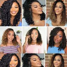 全新 14 英寸 16 股耐热纤维波西米亚风辫子合成纤维钩针女士预制环，方便佩戴假发 - 彩色 - 查看 6