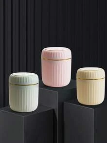 1 件迷你桌面垃圾桶带盖 - PP 圆形桌面垃圾桶适用于办公桌、办公室、咖啡吧 - 非电动小型塑料垃圾桶 - 彩色 - 查看 2