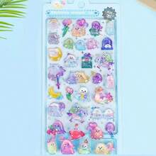 Adesivos Relevo 3D, Design de Animais Cartoon e Doces, Adesivos de Cristal DIY para Decoração de Capas de Celular, Adesivos de Recompensa para Professores