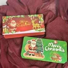 10 口袋圣诞老人美元钞票夹 - 流苏可折叠设计，红色/蓝色/绿色，适合圣诞节、冬季仙境假期、新年派对和创意礼物 - 彩色 - 查看 3