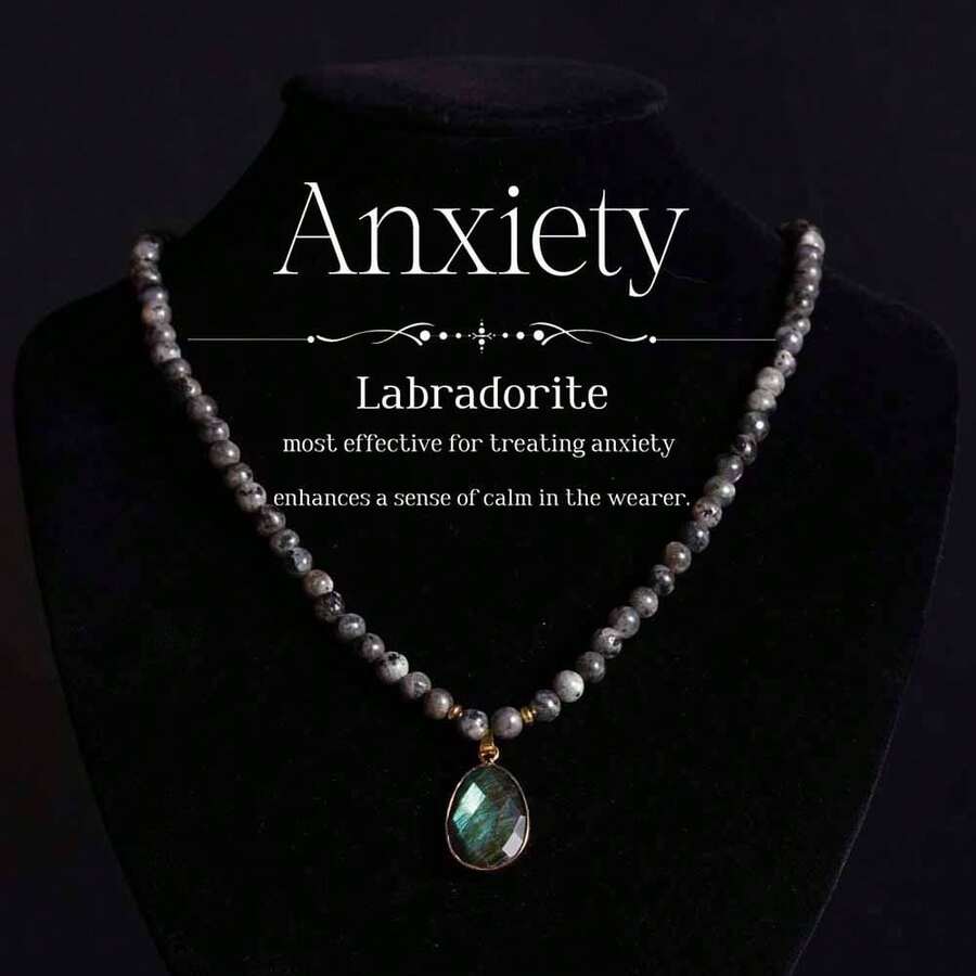 Natural Stone Oval Moonstone Pendant Necklace, Women's Natural Jewelry Gift For Holiday, Christmas, Valentine's Day, Anniversary (Pendant Pattern/Shape Random)