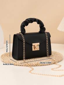 Soft Faux Fur Chain Strap Crossbody Bag, Casual Street Shopping Fuzzy Wristlet Handbag, Autumn/Winter - Black - View 6