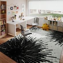 Soft Abstract Area Rug, Non Slip Washable Foldable Modern Rugs For Living Room Bedroom Dining Room Farmhouse Home Office - 黑色 - 查看 6