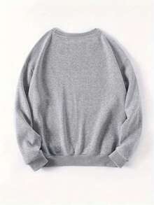 1PCS1 Piece Women's LA FAMILIA LA BIOA LOCA Spanish Text Y2K Sweater - Beige/White Pullover, Black Gothic Font Print, Soft Loose Fit, Suitable For All Seasons Casual Sweater, Latin Culture Enthusiasts And Spanish Clothing, Round Neck Loose Fit, Machine Washable, Fashion Y2K Style, With LA FAMILIA LA BIOA LOCA Print, Soft And Comfortable, Can Be Layered Or Worn Alone-Premium Cotton Graphic Printed Round Neck T-Shirts-365T - Xám - Xem 5