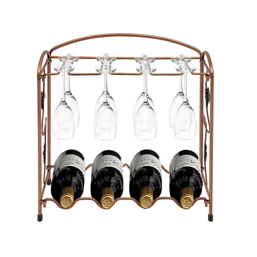 YUNRUX Wine Rack, Metal Wine Rack, Freestanding Bottle Rack