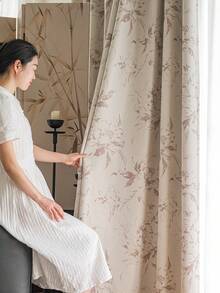 1 件全遮光隔热窗帘 - 99% 抗紫外线涤纶，杆袋悬挂，不可漂白平纹编织，卧室艺术主题，涂层遮光隔热，降噪 - 非常适合卧室、农舍和学校深度睡眠（面料重量 180 克） - 彩色 - 查看 4