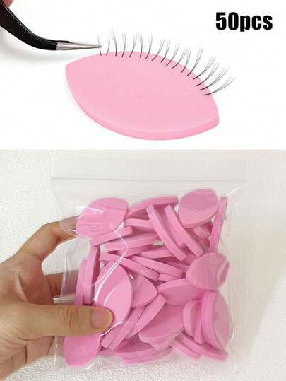 50pcs Reusable Eyelash Extension Sponge Pink Makeup Puff Makeup Sponge Applicator Wet And Dry Suitable For Foundation Blush Eyeshadow Beauty Tool Easy To Control Also Suitable For Eyelash Extension Practice Makeup Sponges. Christmas, Winter, Pink, Graduation, Birthday, Holiday, Summer, Autumn, Spring, Y2K, Fancy Fashion,