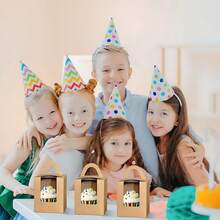 100 Cajas para Postres,Cajas de Pan Con na, Con Asa de Ransporte Cajas para Cupcakes,Domos para Reposteria,Cajas para Dulces, Adecuado para Panaderías, Recuerdos de Fiestas,Regalo de Cumplea?os - negro - Ver 6