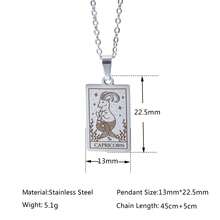 镀金不锈钢塔罗牌和十二星座项链 - 12 个星座和神秘符号复古吊坠，精致链条，适合日常佩戴，适合女性感恩节礼物，精神礼品，十二星座主题珠宝，耐用珠宝 - 金色 - 查看 4