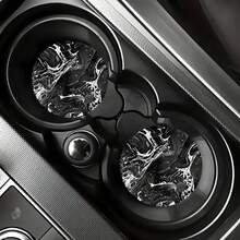 Bộ 2 miếng lót ly họa tiết đá cẩm thạch dùng cho ô tô, miếng lót ly trang trí hình tròn 2,8 inch, phụ kiện đựng cốc thời trang giúp giữ cho cốc ô tô của bạn sạch sẽ và khô ráo, thích hợp làm lót ly gia đình và lót ly cốc nước trên ô tô, thích hợp làm quà tặng ngày lễ và sinh nhật - Tàu lượn siêu tốc ô tô - Xem 2