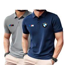 MHP BMW Sports Car Polo Shirt Set 2 For Men - xám/xanh nước biển - Xem 1