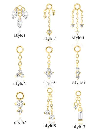 1pc 925 Sterling Silver Earring Accessory, 18k Gold Plated Earring Connector Chain, Convertible Pendant Chain For Women, Suitable For Double Ear Piercings