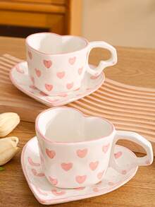 1 Conjunto de Xícaras de Café Cerâmicas com Borda Dourada, Pires com Design Elegante de Cisne, Adequado para Casa, Chá da Tarde, Ao Ar Livre, Festa, Presente, Aniversário, Casamento, Jardim - Multicolorido - Visão 3