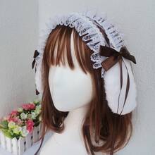 Lolita Headwear Lop-Eared Rabbit Lace Headband Lolita Cute Sweet Hair Accessories Headband Suitable For Party Gathering Dress Up Hair Accessories Daily Wear With Dresses Show Sweetness - 淺藍色 - 查看 9