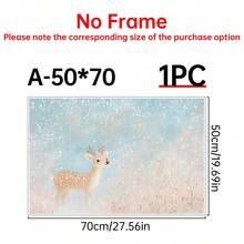 1pc Canvas Painting, Christmas Reindeer Mural Girl Christmas Decoration Pink Christmas Print, Wall Art Print, Home Decor, Perfect Holiday Gift For Him Or Her, Canvas Wall Art,Posters For Room,Home Decor,Room Decor Aesthetic,Room Decoration Stuff.Optional Frame, Room Decor