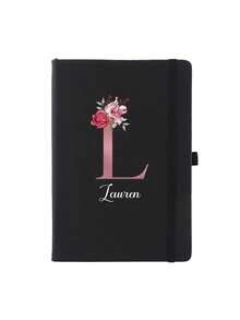 80 Sheets/160 Pages - Customized Name Diary, A5 Size Personalized Initial Notebook, A-Z Personalized Initial, Women's Customized Diary, Customizable Travel Notebook, Work Notebook, Leather Notebook School Supplies - Multicolor - View 22