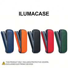 1 pieza Estuche de cuero resistente a golpes apto para IQOS ILUMA/ILUMAi, accesorio de carcasa para dispositivo de fumar de moda, con textura de cuero de lichí + material TPU + PC, protección perfecta de 360 grados, antideslizante, anti caída, que proporciona una apariencia completa para su dispositivo y resalta su personalidad, accesorio ideal para fumadores, adecuado como regalo para el Día de San Valentín, Navidad, Día del Padre, etc.