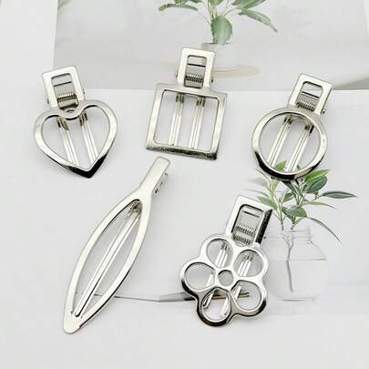 Accesorios para el cabello Clips para el cabello en forma de corazón, flor, redondo, cuadrado, rectángulo, hoja y pico de pato para manualidades