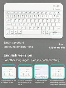 适用于 iPad 的无线键盘保护套，可拆卸皮革保护套带笔槽，支持自动睡眠/唤醒功能，可拆卸无线蓝牙键盘内置 150mAh 电池，纤薄轻巧支架式保护套 - 浅灰色
