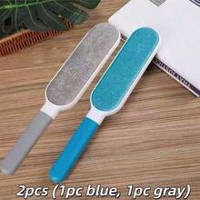 Escova de remoção de pelos dupla face, escova de remoção de pelos, removedor de fiapos de tecido mágico, escova manual de remoção de pelos estática, escova de remoção de fiapos, reutilizável, lavável, adsorção estática, pelos antimoscas, portátil para viagem, essencial para pessoas desleixadas, adequada para roupas, sofás, móveis, roupas de cama e carpetes - ferramenta eficaz de remoção e limpeza de pelos essencial