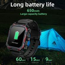 LOKMAT Smartwatch OCEAN MAX: Pantalla cuadrada grande de 1.96 pulgadas, material de metalurgia de polvo totalmente metálico, resistente al agua IP68, monitoreo de frecuencia cardíaca, oxígeno en sangre, sueño y salud, llamadas Bluetooth, recordatorios de mensajes, levanta la mano para iluminar la pantalla, recordatorio de sedentarismo, talla grande de 100 funciones deportivas, reloj deportivo para exteriores