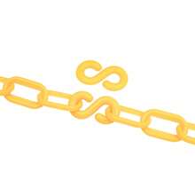 XIANXUS 200ft Plastic Barrier Chain Yellow Plastic Chain Links Weatherproof Safety Link Crowd Control Barriers Garden Fence Decoration - Yellow - View 4