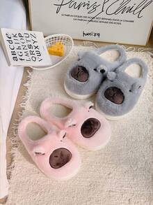 Unisex Home Slippers, Warm Winter Couple's Style, Fluffy Shoes, Thick-Soled And Comfortable Capybara Capybara Home Shoes