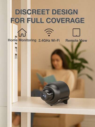 1/2/ Home Security Camera WiFi Nanny Cam Night Vision, Motion Detection, Indoor Outdoor Pet Monitoring Compact Discreet (Support 2.4GWIFl Only) view 10