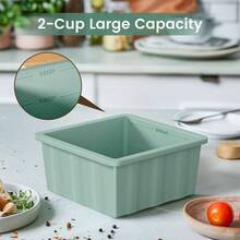 Silicone Freezer Tray : 2 - Cup Freezing Trays With Lid Meal Prep - 4Pack Silicon Soup Portion Freeze Tray Make Stock Souped Cube - Xanh lá cây + Xanh dương + Xanh nước biển + Hồng - Xem 6