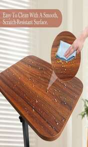 Dongxw C Shaped Table, Compact End Table, Sofa Armrest Tray For Sofa, Bed, Or Small Spaces, Black