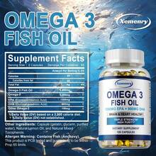 Cápsulas de aceite de pescado Omega 3 de 6330 mg, potencia triple: contienen EPA y DHA para favorecer la salud del corazón, el cerebro, los ojos y el sistema inmunitario (120 unidades) - 120 cápsulas - Ver 2