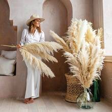 8/10/16/20 Bunches 100cm Pampas Grass Bouquet | Farmhouse Natural Style Extra Long Fluffy Pointed Design, Low Maintenance Bedroom Christmas Decor/Christmas DIY Holiday Arrangement/Floor Decor/DIY Enthusiasts [Extra Long][Low Maintenance Plant][Fluffy Style] - Khaki - View 3