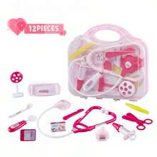 12 件/套医生套装，带便携包，适合儿童，幼儿教育医生玩具套装，牙医角色扮演兽医套装，医生游戏玩具套装，包括听诊器假装医疗工具，适合 3 4 5 6 7 8 岁男孩女孩的装扮学习玩具，有趣逼真的儿童医生玩具套装角色扮演护士医院玩具，生日圣诞节新年的理想礼物。 - 彩色 - 查看 11
