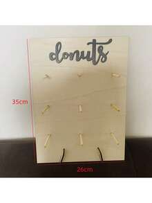 Wooden Donut Display Stand, Dessert Holder For Weddings, Parties, Birthdays, Candy Bar, DIY Tabletop Decorations, Rustic Bridal Shower Decor, Non-Electric, Theme-Neutral Holiday Accessory