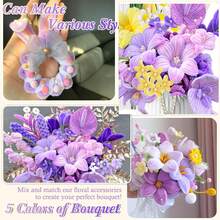 500 件管道清洁器花卉套装、20 件绿色花艺线、1 件园艺胶带、150 件花蕊、管道清洁器工艺品、雪尼尔茎用于 DIY 艺术项目创意礼物 - 查看 6