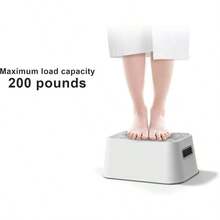 NCLE - Taburete para nios, ligero y fcil de limpiar, parte inferior de  para el bao como taburete de entrenamiento para ir al bao, superficie antideslizante, taburete de 1 paso para - gris - Ver 6