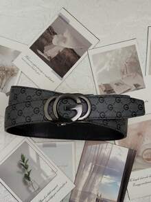 1 Stück Herren Mode Lässig Business vielseitiger Gürtel mit Buchstaben Design, ideal für Feiertage, Valentinstag Essentials, geeignet für Familie, Geschenke, Urlaub und Feste, tolles Urlaubsgeschenk