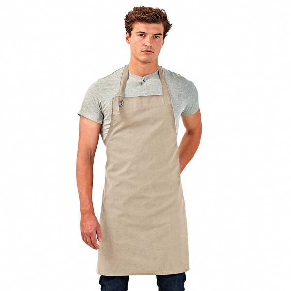 Premier Unisex Calibre Heavy Cotton Canvas Bib Apron (Pack Of 2) (Natural) - 100% Cotton Canvas - (RW6806)