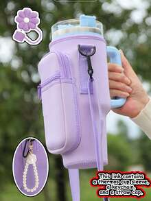 40oz Tumbler Case, Compatible With Stanley Sports Water Bottle Accessory Set, Cup Cover, Diving Material Cup Cover, Car Handle Cup Protective Cover, Diagonal Strap Adjustable Strap, Suitable For Outdoor Travel, Fitness, Daily Use.