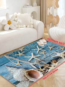 1pc Starfish Art Area Rug - Non-Slip Washable Polyester Fiber Floor Mat, Non-Slip Backing, Suitable For Living Room, Bedroom, Kitchen - Holiday Decor For Christmas, Thanksgiving, Easter, Mother's Day, Father's Day, Living Room Carpet, Christmas Decoration - Multicolor - View 16