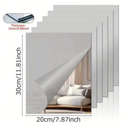 2/4/6/8 szt. kwadratowa akrylowa tacka lustrzana - 9,84 cala, 2 mm grubości, samoprzylepna naklejka ścienna z lustrem, dekoracja stołu weselnego, dekoracja świec na przyjęcie urodzinowe, solidna, zdejmowana, odpowiednia do mozaikowego wystroju domu