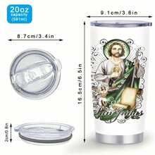 1pc 20 Oz Stainless Cup, Sublimation Mug, Leak Proof Lid Prevents Spills, Christmas Gift, A Thoughtful Gift For Coffee Lovers, Green Bay Packer, Saintly Sipster